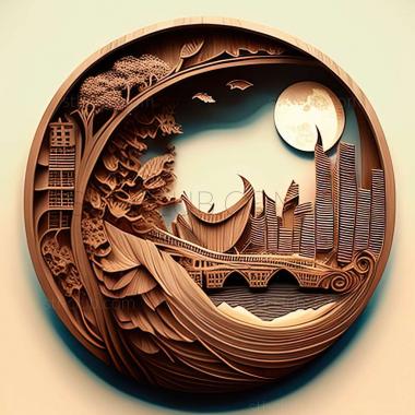 3D модель Penjuru Crescent в Сингапуре (STL)